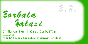 borbala halasi business card